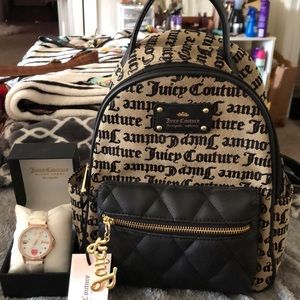 Juicy Couture back pack and watch